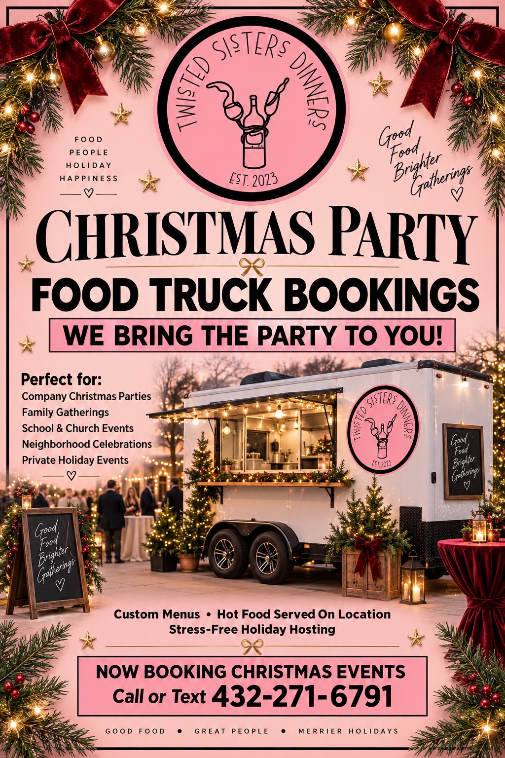 Christmas party food truck bookings