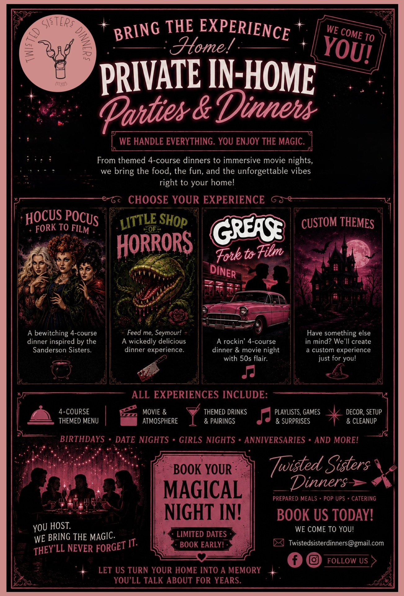 Private in-home parties & dinners