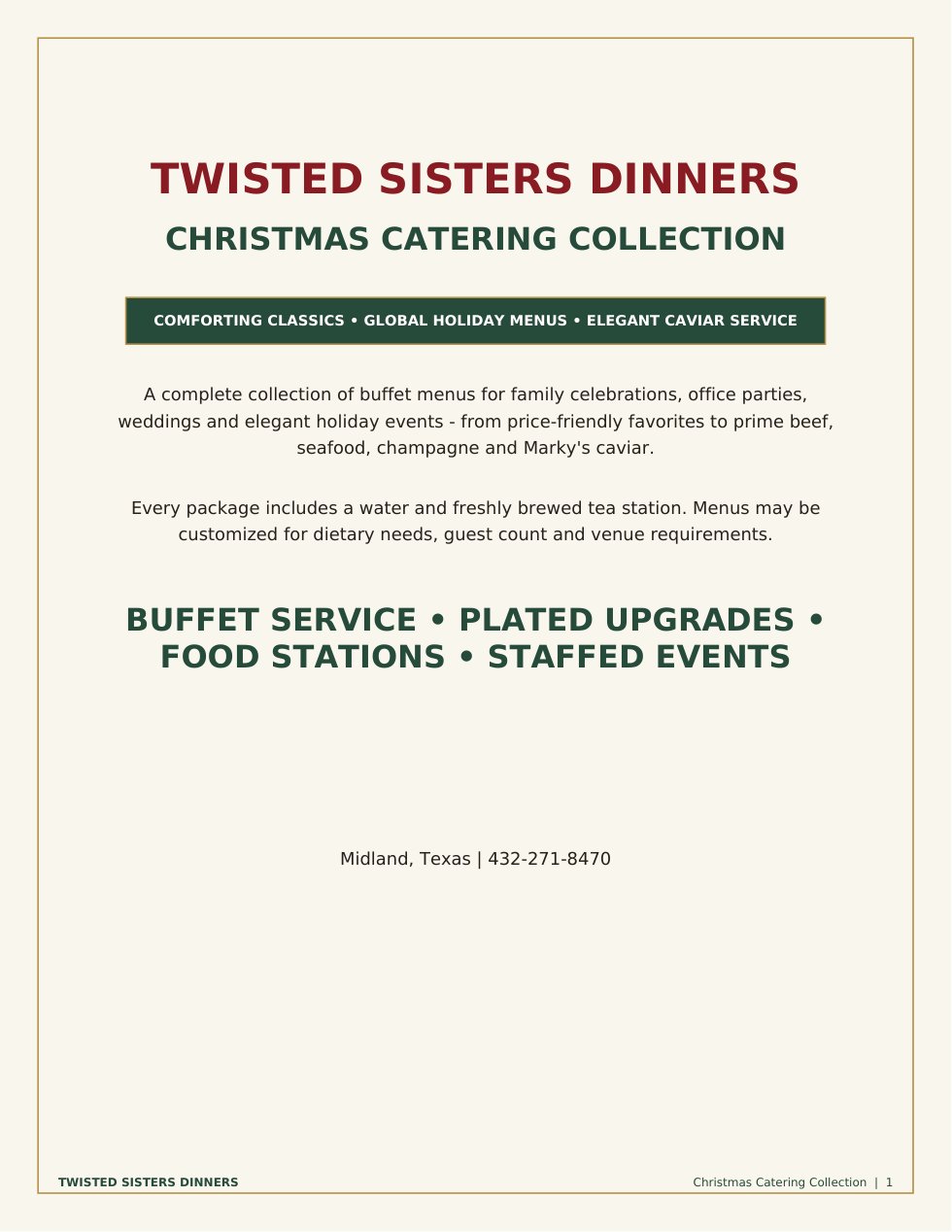 twisted sisters christmas catering collection — page 1