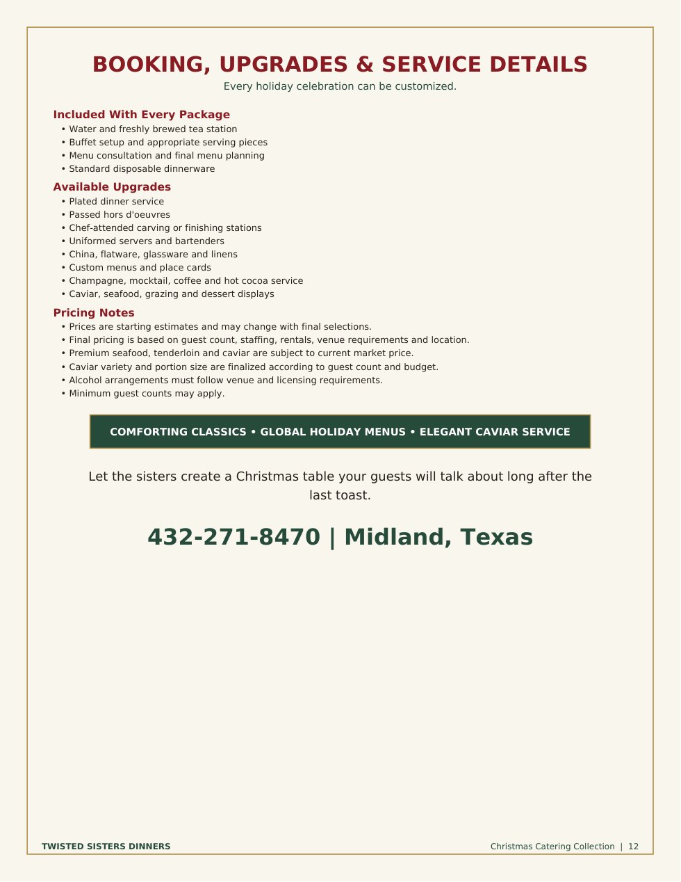 twisted sisters christmas catering collection — page 12
