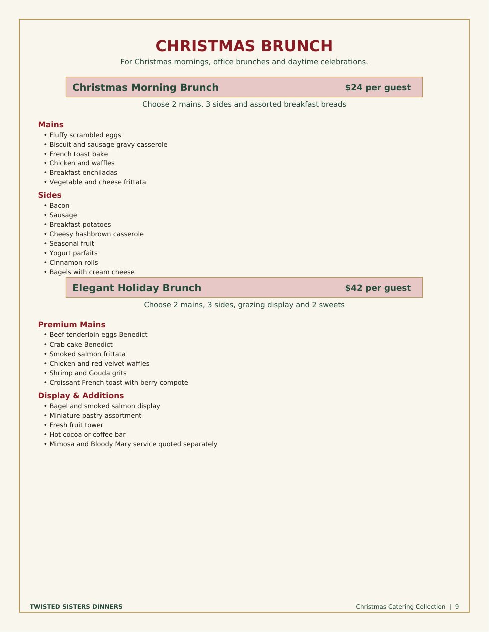 twisted sisters christmas catering collection — page 9