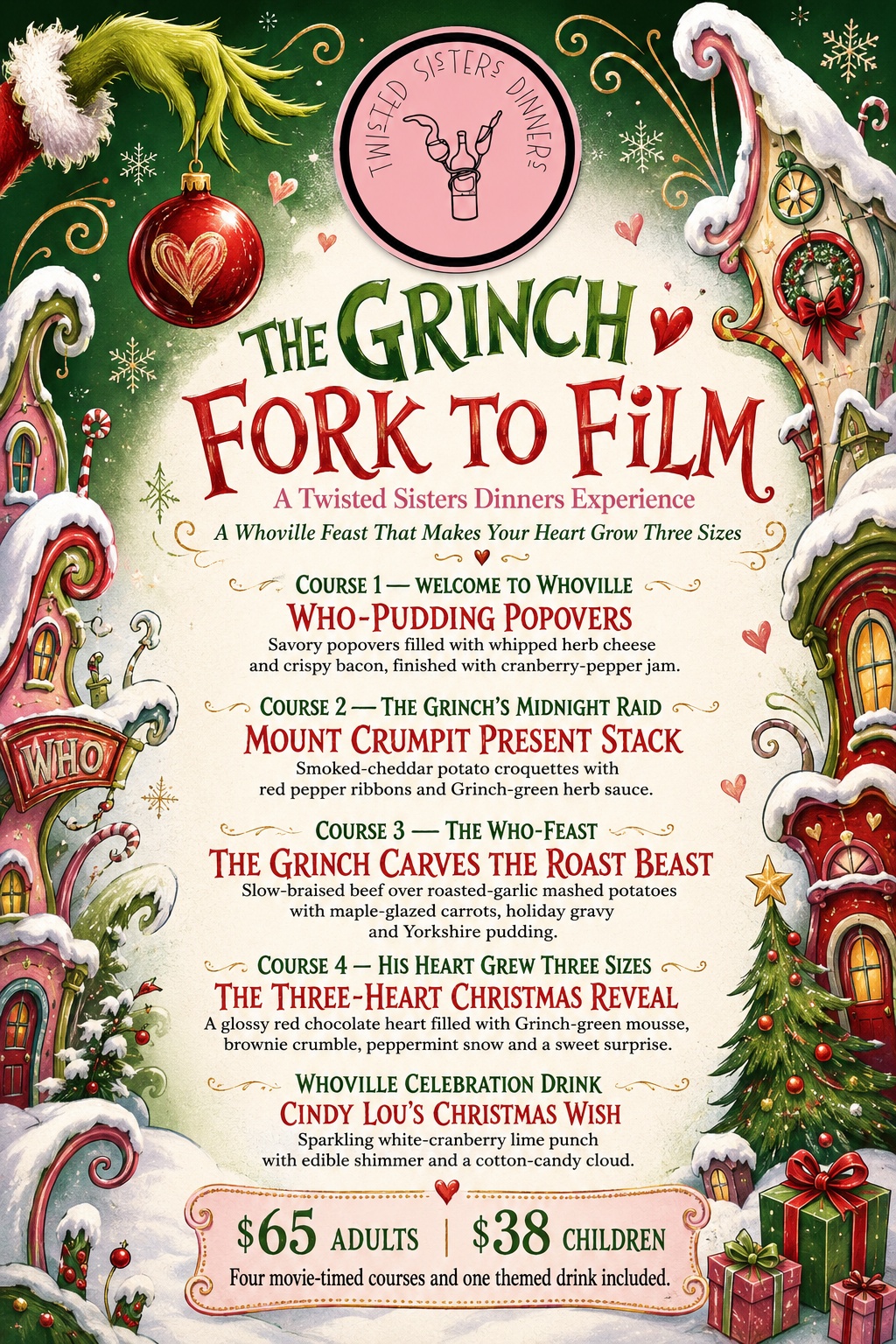 The Grinch Fork to Film menu